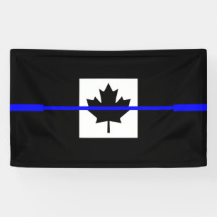A Thin Blue Line Canadian Flag Banner