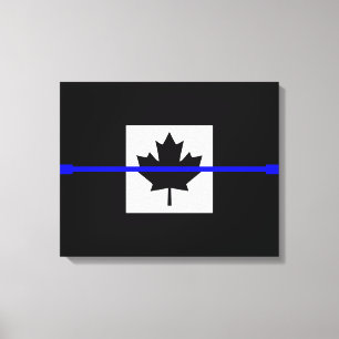 A Thin Blue Line Canadian Flag Canvas Print
