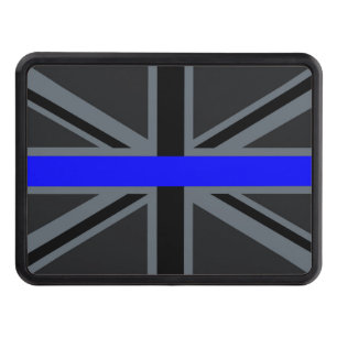A Thin Blue Line Union Jack Trailer Hitch Cover