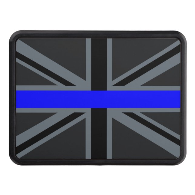 A Thin Blue Line Union Jack Trailer Hitch Cover (Front)
