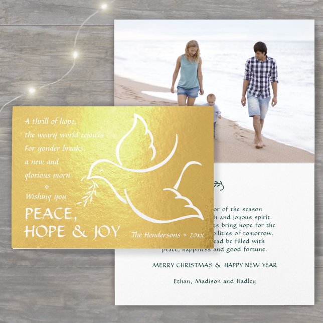 A Thrill of Hope Holiday Dove Peace & Joy 1 Photo Foil Card (Creator Uploaded)
