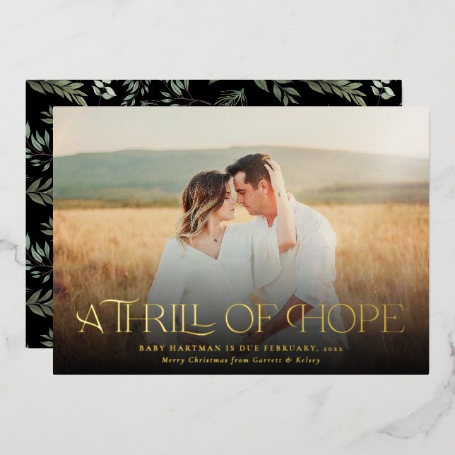 A Thrill of Hope Pregnancy Announcement Photo (Front/Back)