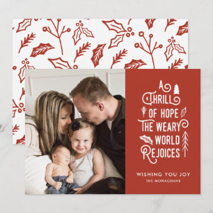 A Thrill of Hope   Sienna   Modern One Photo Holiday Card
