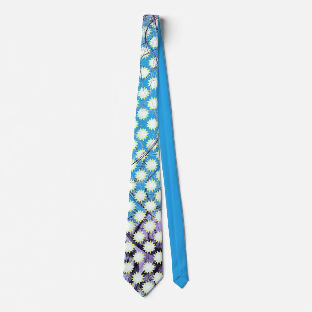 A Tie with White and Yellow Stars on Bright Blue (Front)