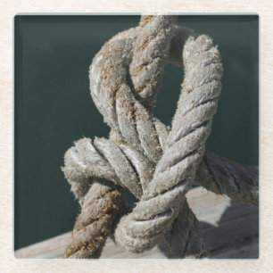 A Tied Knot On A Jetty Portugal Glass Coaster