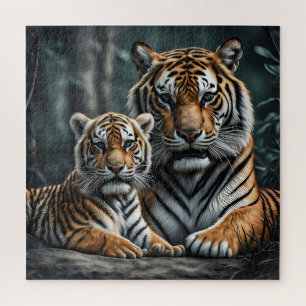 A Tiger with Her Cub Jigsaw Puzzle
