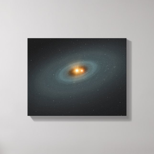 A tight pair of stars and a surrounding disc canvas print (Front)