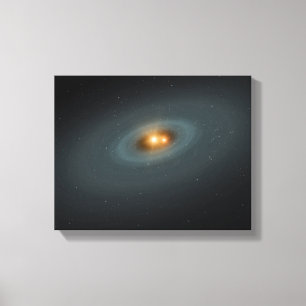 A tight pair of stars and a surrounding disc canvas print