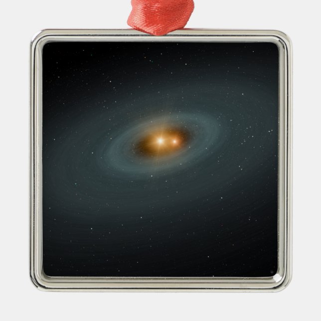 A tight pair of stars and a surrounding disc metal ornament (Front)