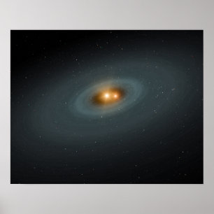 A tight pair of stars and a surrounding disc poster