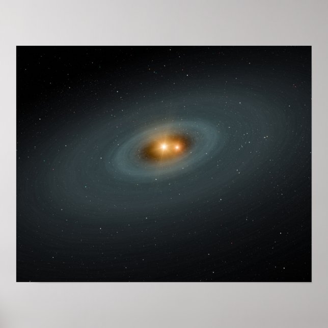 A tight pair of stars and a surrounding disc poster (Front)
