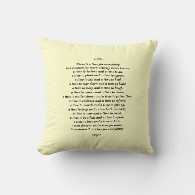 A Time for Everything-Scripture Quote Throw Pillow (Front)