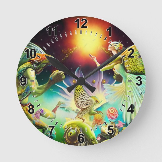 A Time of Recompense Oil Painting Round Clock (Front)