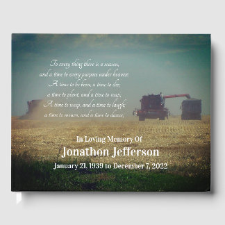 "A Time to Reap" Combines in Field Farmer Memorial Guest Book