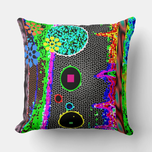 A Timeless Fusion of Color & Mystery  Throw Pillow (Front)