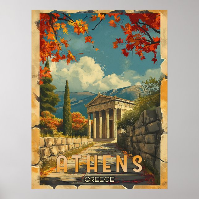 A Timeless Journey: Vintage Athens Travel Poster (Front)