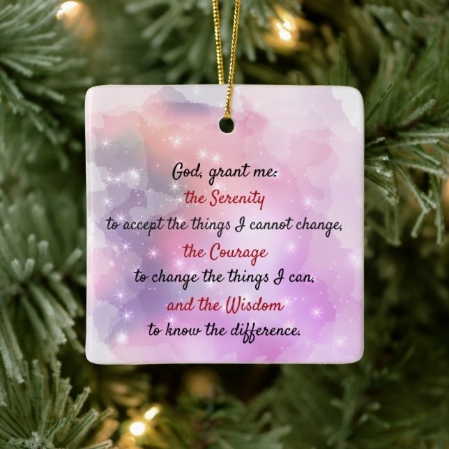 A timeless serenity prayer ceramic ornament (Tree)