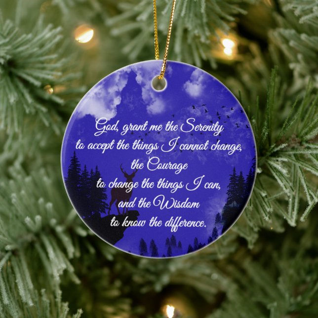 A timeless serenity prayer ceramic ornament (Tree)