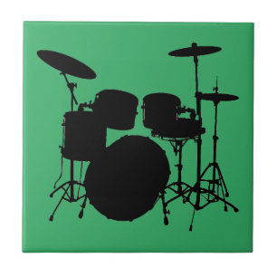 A Timeless Tribute to Music - Drum Kit Silhouette Tile