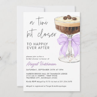 A Tini Bit Closer Bow Espresso Martini Bridal Invitation
