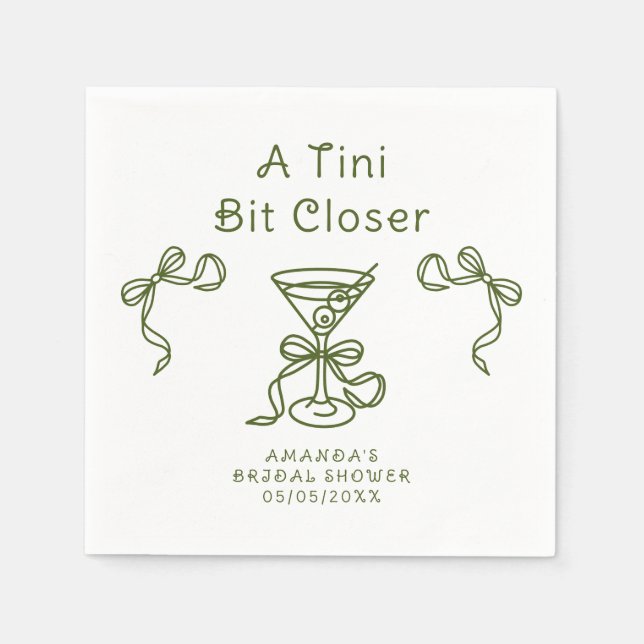 A Tini Bit Closer Bridal shower  Napkin (Front)