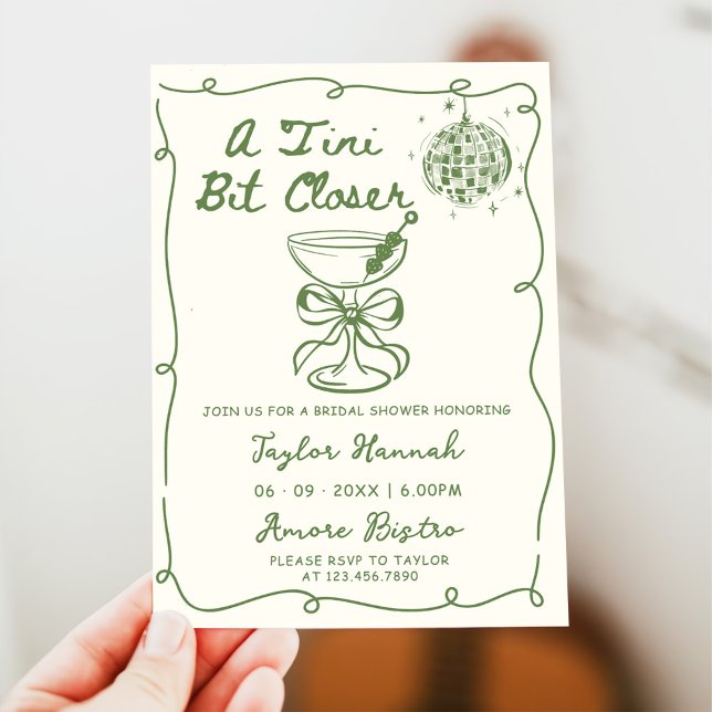 A Tini Bit Closer Drawn Bridal Shower Invitation (Creator Uploaded)