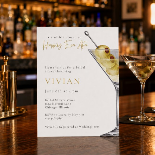 A tini Bit Closer-Martini Bridal Shower Invitation (Creator Uploaded)