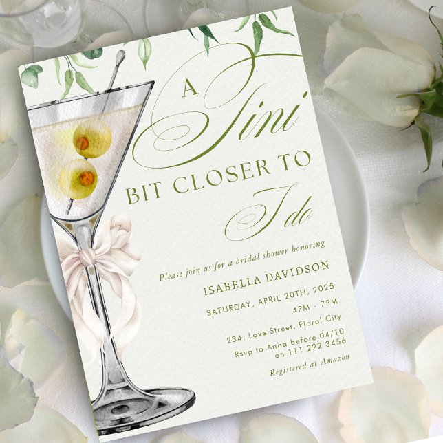 A Tini Bit Closer to I Do Cocktail Bridal Shower Invitation (A Tini Bit Closer to I Do Bridal Cocktail Shower Invitation)