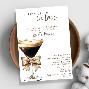 A Tini Bit In Love Espresso Martini Bridal Shower Invitation