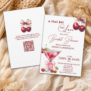 A Tini Bit in Love QR Code Martini Bridal Shower Invitation