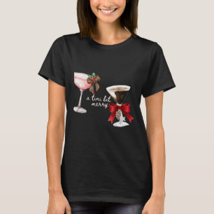 A Tini Bit Merry Christmas Martini Holiday Tail Bo T-Shirt