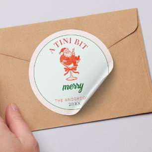 A Tini Bit Merry Christmas Santa Claus Classic Round Sticker