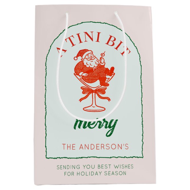 A Tini Bit Merry Martini Christmas  Medium Gift Bag (Front)