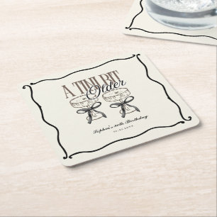 A Tini Bit Older Birthday Espresso Martini Quirky Square Paper Coaster