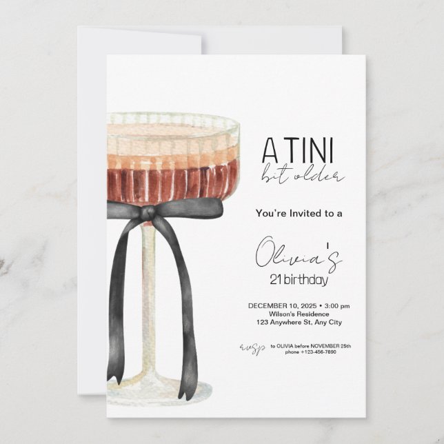 A Tini Bit Older Birthday Invitation (Devant)