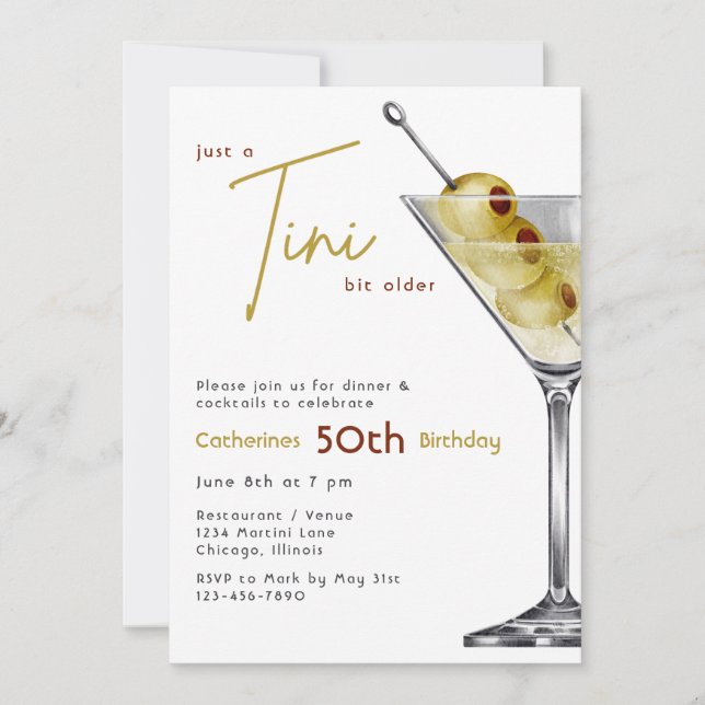A Tini Bit Older Birthday Invitation (Front)