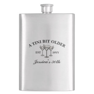 A Tini Bit Older Black Martini Birthday Party  Hip Flask