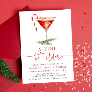 A Tini Bit Older Candy Cane Martini Birthday Party Invitation
