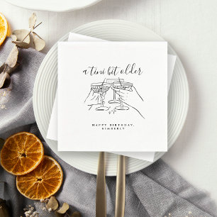 A Tini Bit Older Chic White Martini Birthday Party Napkin