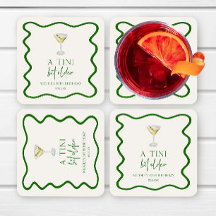 A Tini Bit Older Dirty Martini Birthday Party Square Paper Coaster