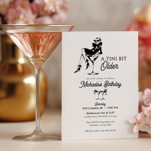 A Tini Bit Older Elegant Martini Birthday Invitation