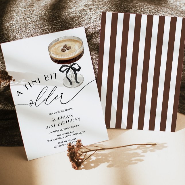 A Tini Bit Older Espresso Martini 21st Birthday Invitation (Creator Uploaded)