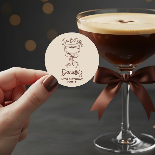 A Tini Bit Older Espresso Martini 30th Birthday Classic Round Sticker (Creator Uploaded)