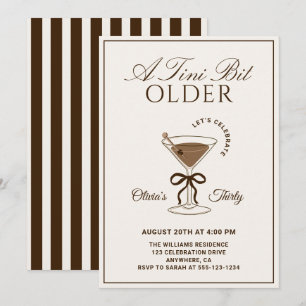 A Tini Bit Older Espresso Martini 30th Birthday Invitation