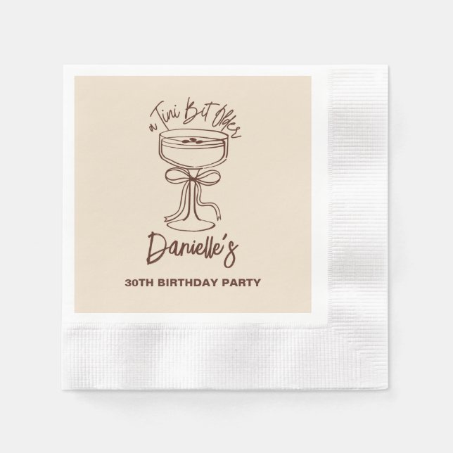 A Tini Bit Older Espresso Martini 30th Birthday Napkin (Front)