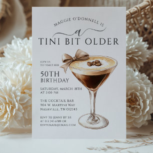 A Tini Bit Older Espresso Martini 50th Birthday Invitation