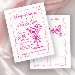 A Tini Bit Older Espresso Martini 90th Birthday Invitation Postcard