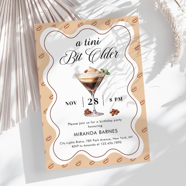 A Tini Bit Older Espresso Martini Birthday Invitation (Creator Uploaded)