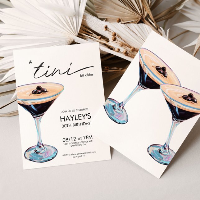 A Tini Bit Older Espresso Martini Birthday Invitation (Creator Uploaded)