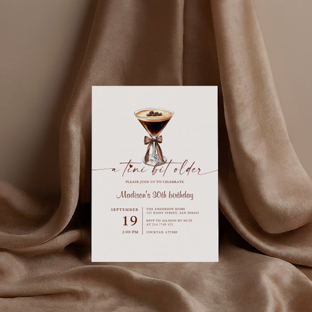 A Tini Bit Older Espresso Martini Birthday Invitation (Creator Uploaded)